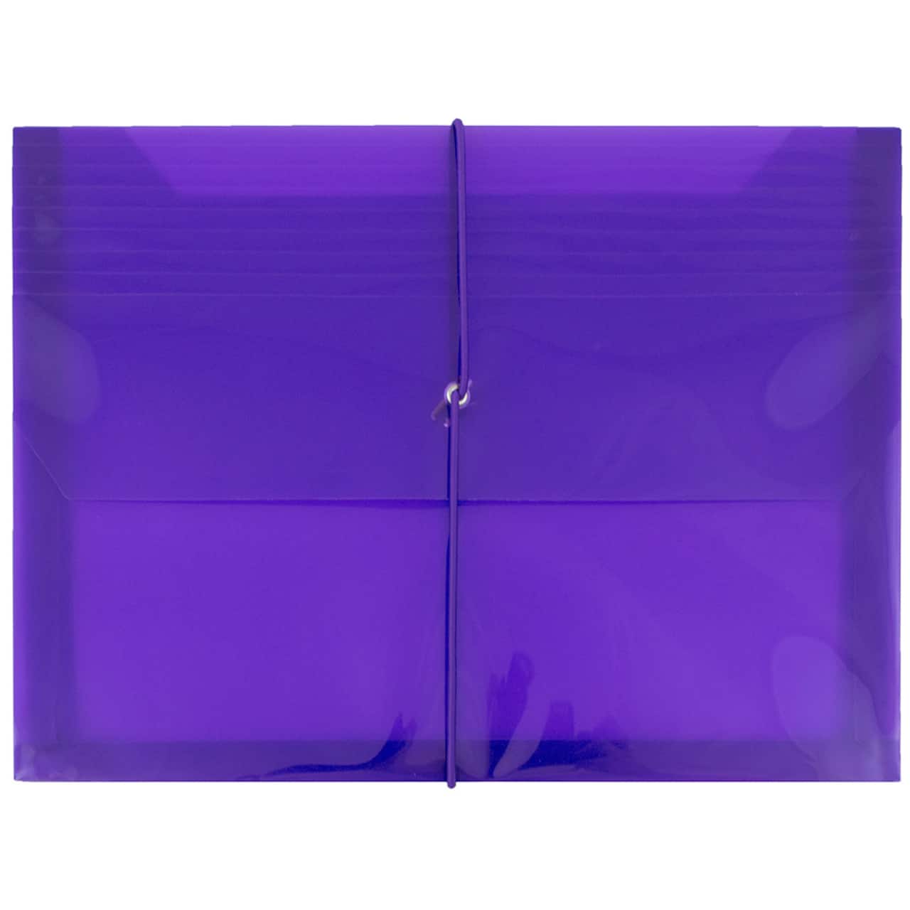 JAM Paper 9.75" x 13" Plastic Elastic Band Closure Expansion Envelopes, 12ct.